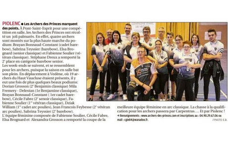 Les Archers des Princes de nouveau à la une!